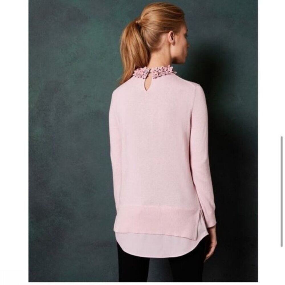 Ted Baker Nansea Floral Collar Sweater Pink Size Medium New with tag - Picture 3 of 12